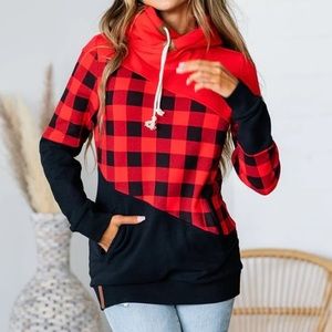 Ampersand Ave Buffalo Plaid hoodie size Small